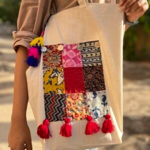 BOHO-PATCH TOTE BAG