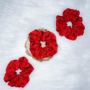 CRIMSON BLISS COTTON SCRUNCHIE