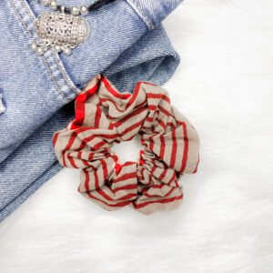 SOFT COTTON STRIPED SCRUNCHIE
