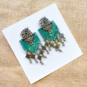 GEOMETRIC CHARM CASCADE EARRINGS