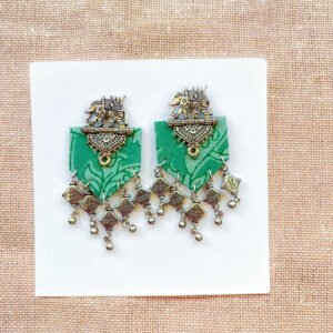 GEOMETRIC CHARM CASCADE EARRINGS